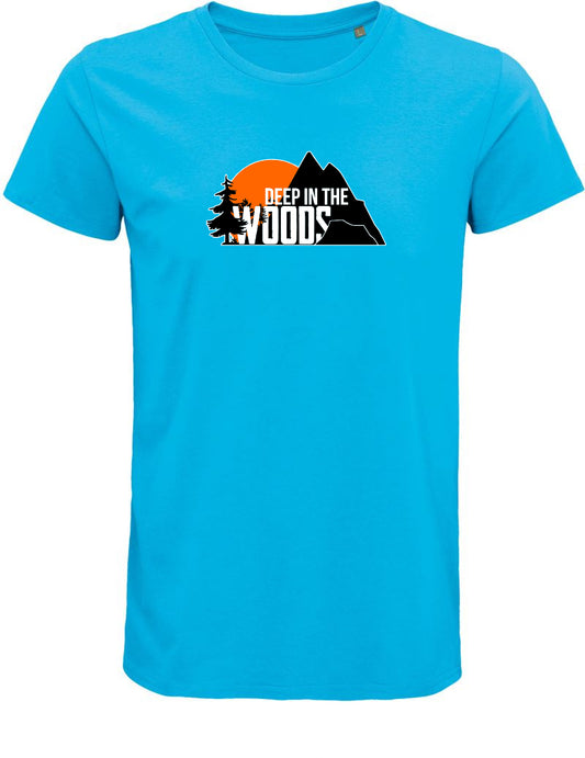 Deep in the Woods Logo T-Shirt Men Aqua Blue