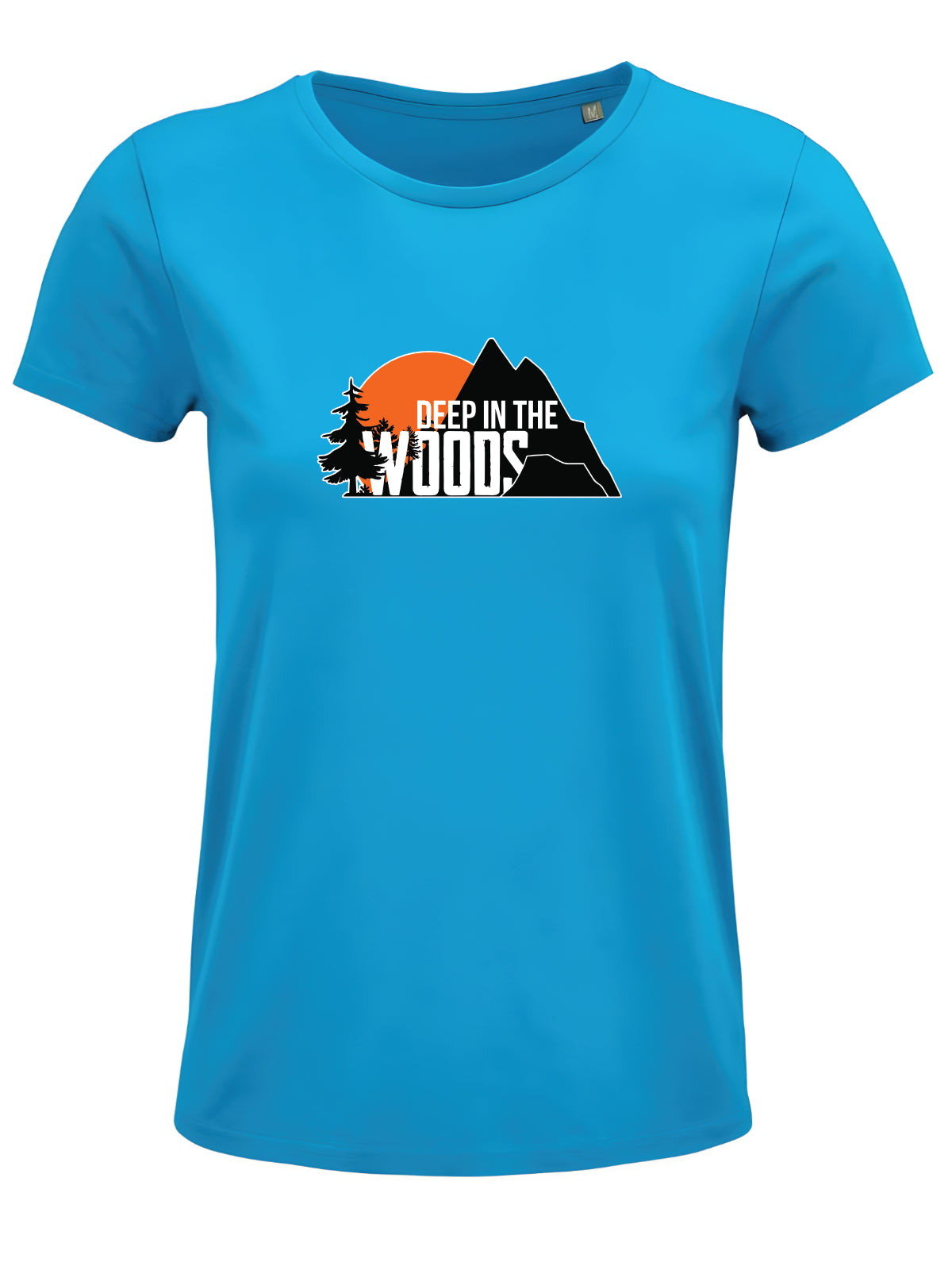 Deep in the Woods Logo T-Shirt Women Aqua Blue