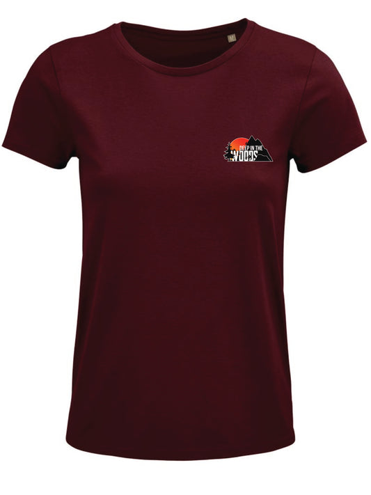 Deep in the Woods Classic T-Shirt Women Burgundy 2025