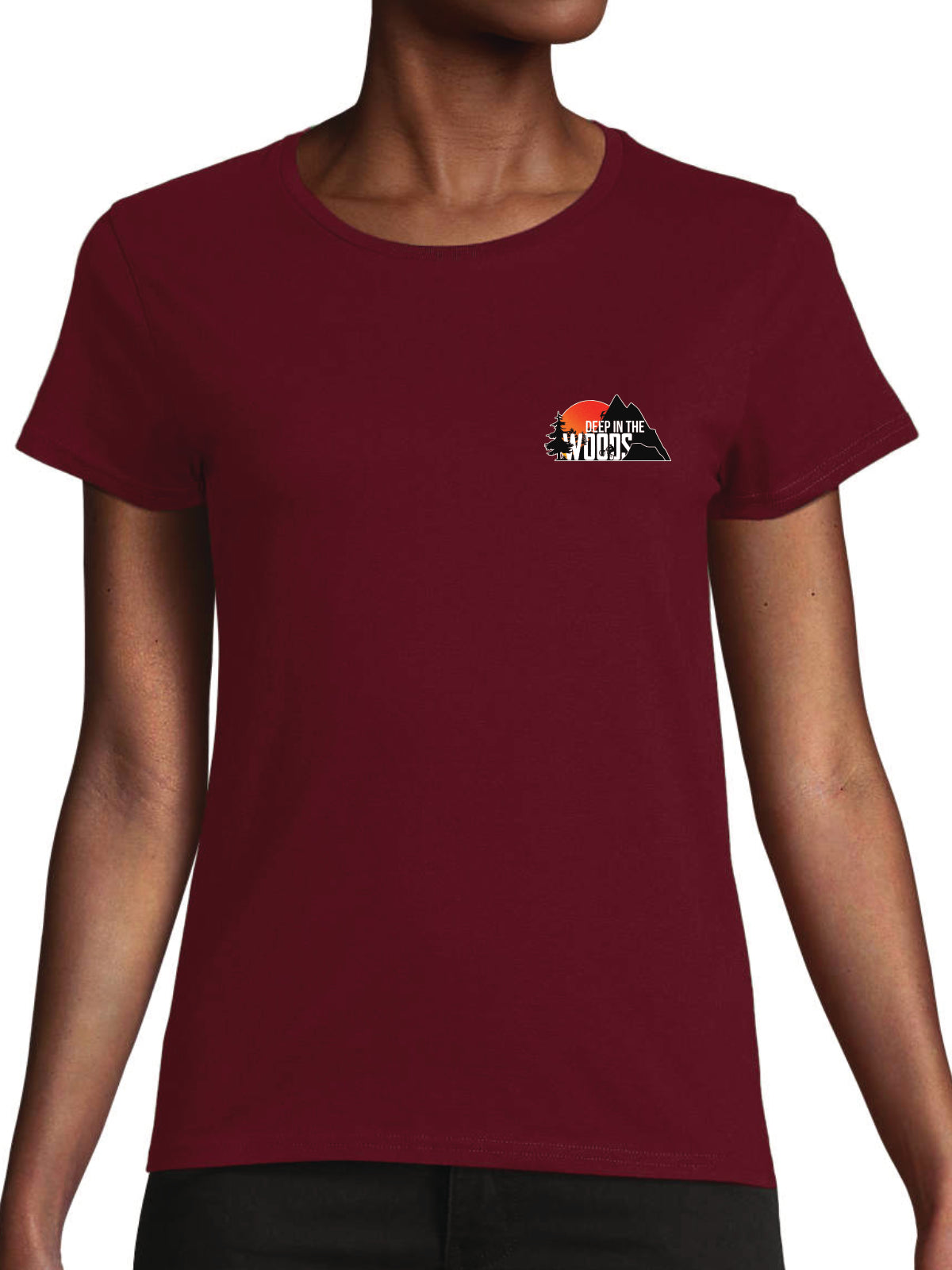 Deep in the Woods Classic T-Shirt Women Burgundy 2025