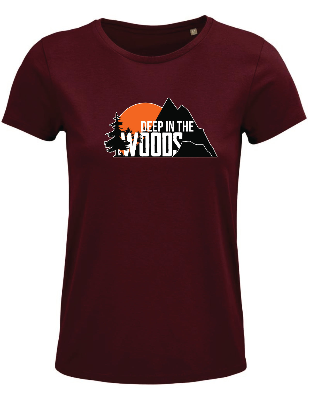 Deep in the Woods Logo T-Shirt Women Burgundy