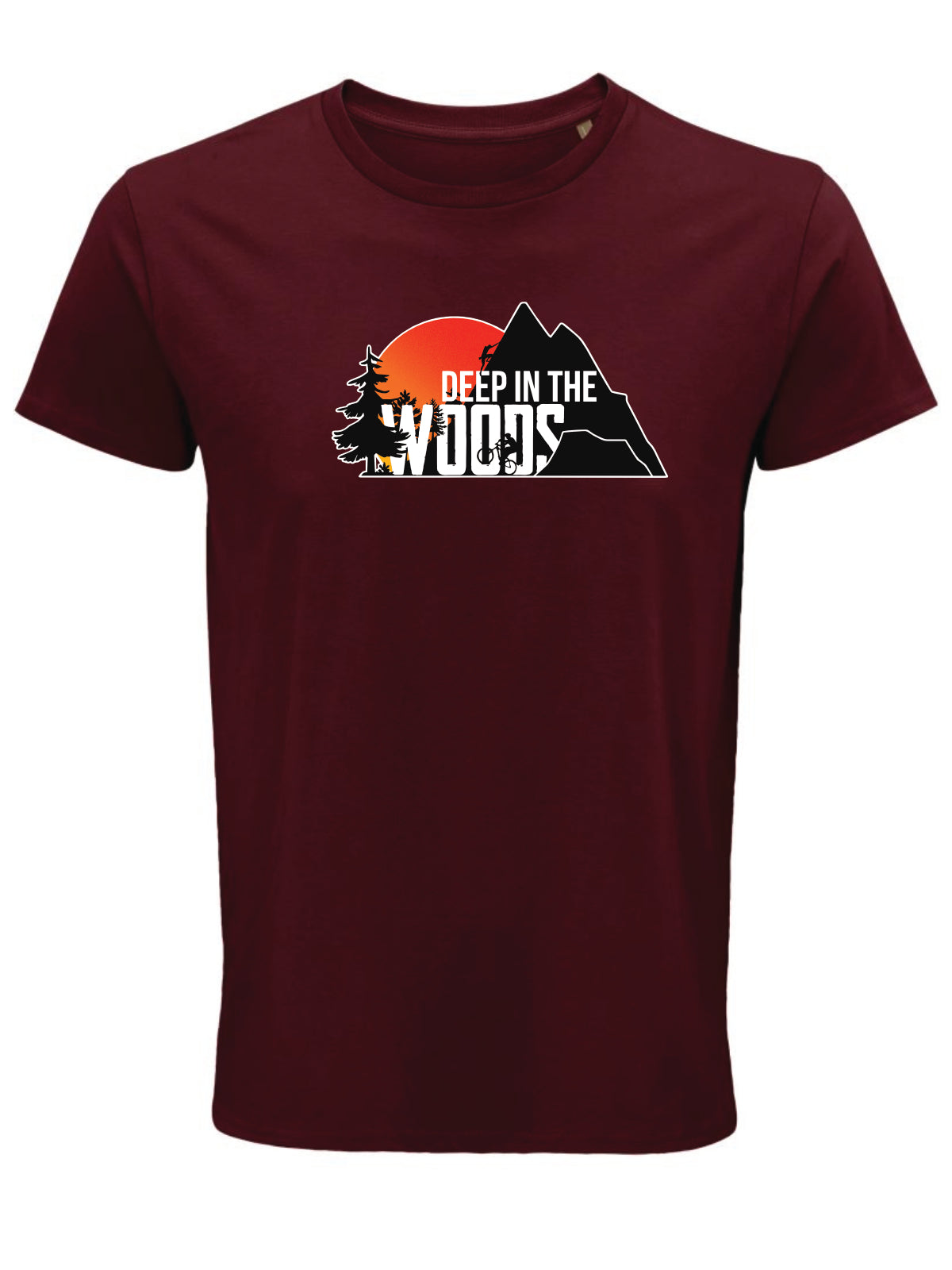 Deep in the Woods Logo T-Shirt Men Burgundy 2025