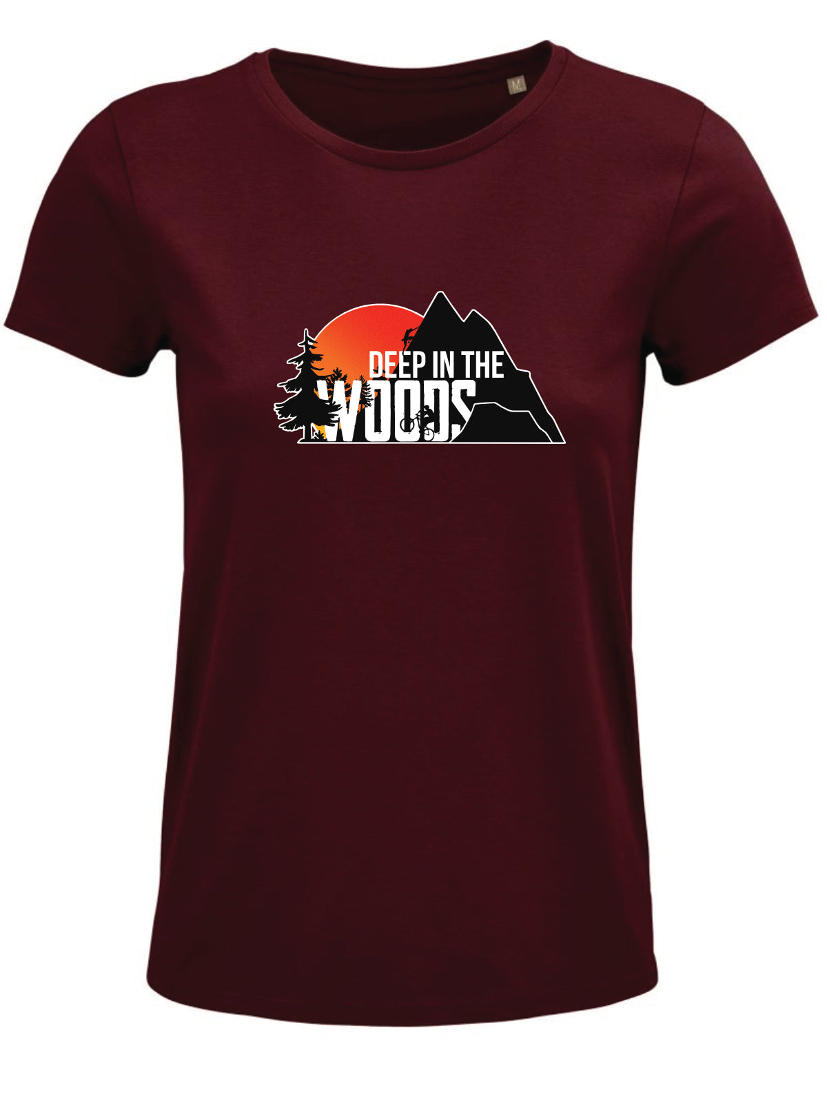 Deep in the Woods Logo T-Shirt Women Burgundy 2025