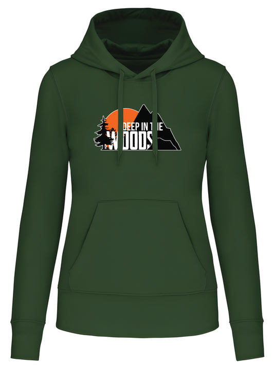 Deep in the Woods Logo Hoodie Women Green