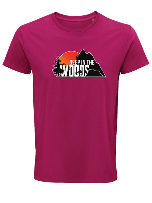 Deep in the Woods Logo T-Shirt Men Fuchsia 2025