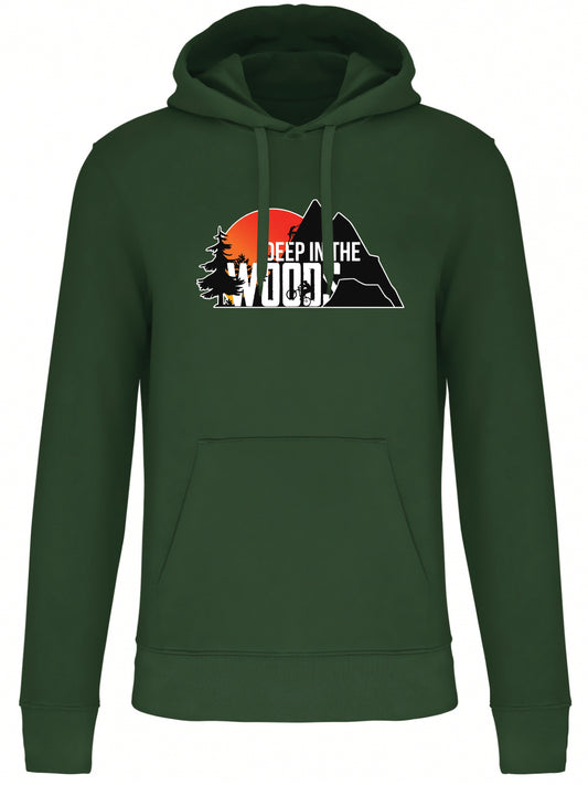 Deep in the Woods Logo Hoodie Men Green 2025