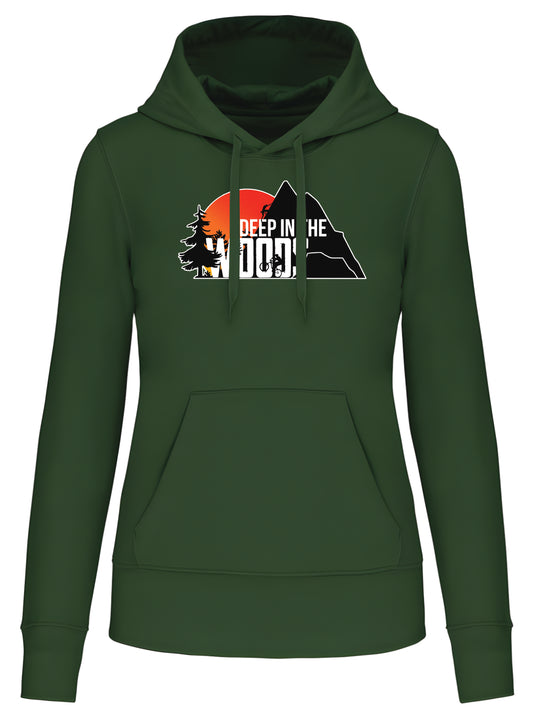 Deep in the Woods Logo Hoodie Women Green 2025