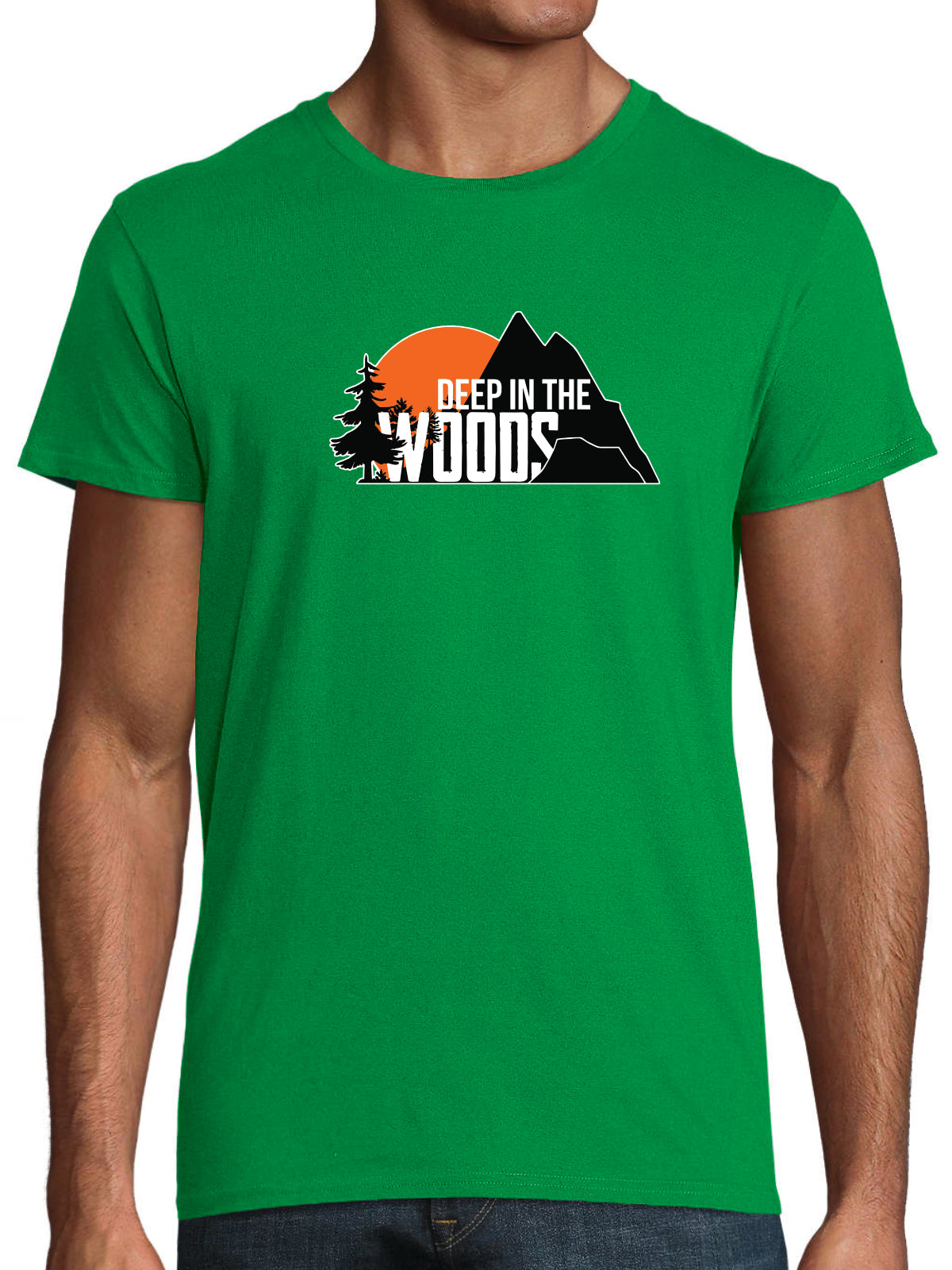 Deep in the Woods Logo T-Shirt Men Green