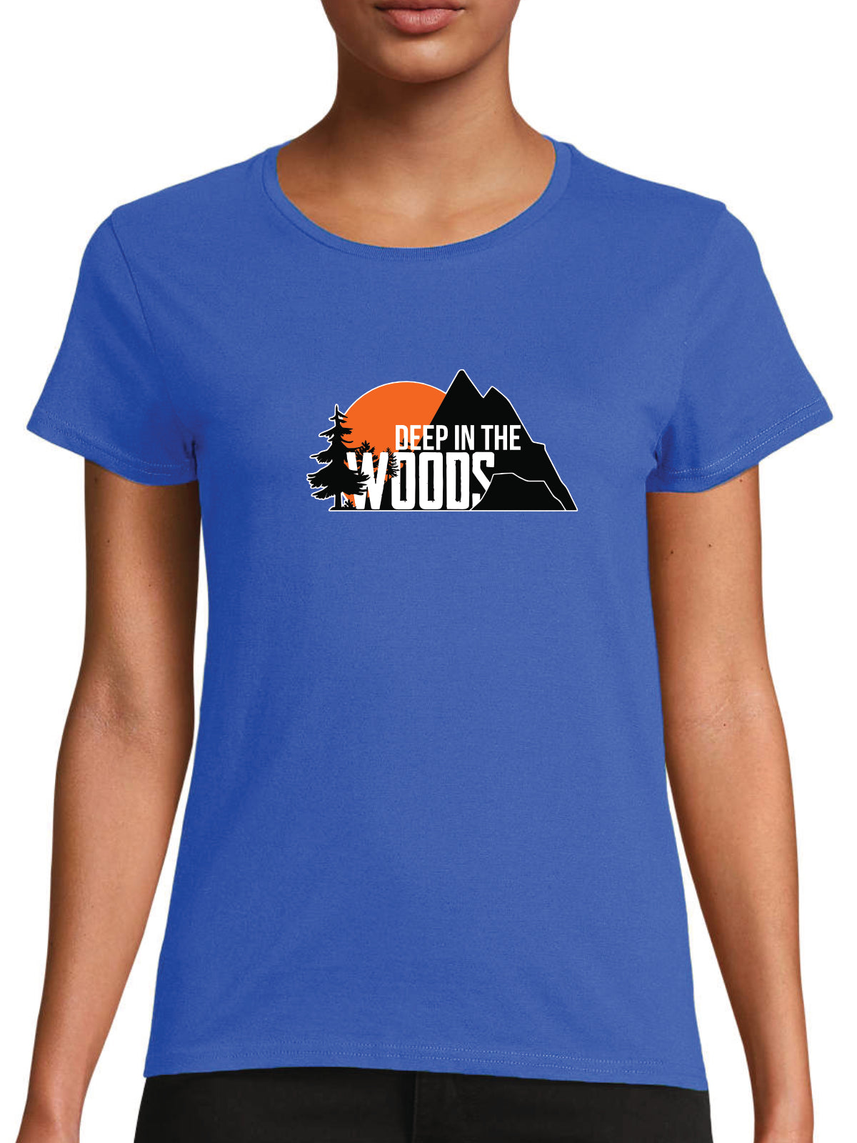 Deep in the Woods Logo T-Shirt Women Royal Blue