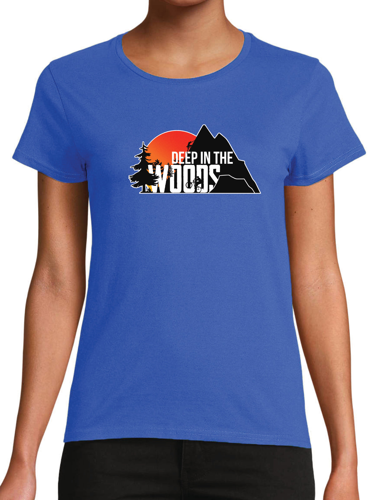 Deep in the Woods Logo T-Shirt Women Royal Blue 2025