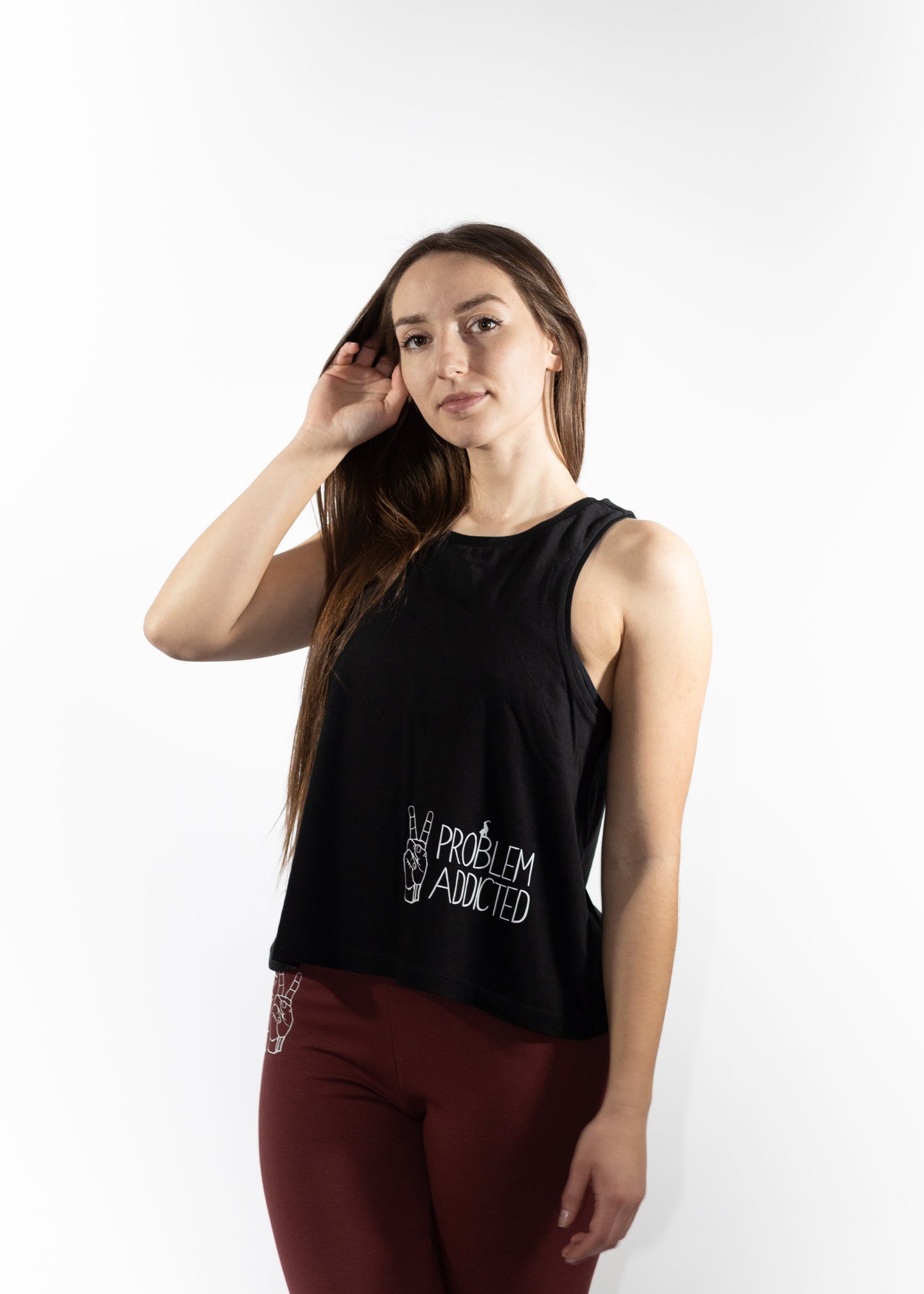 Cropped Tank Top mit Frontprint