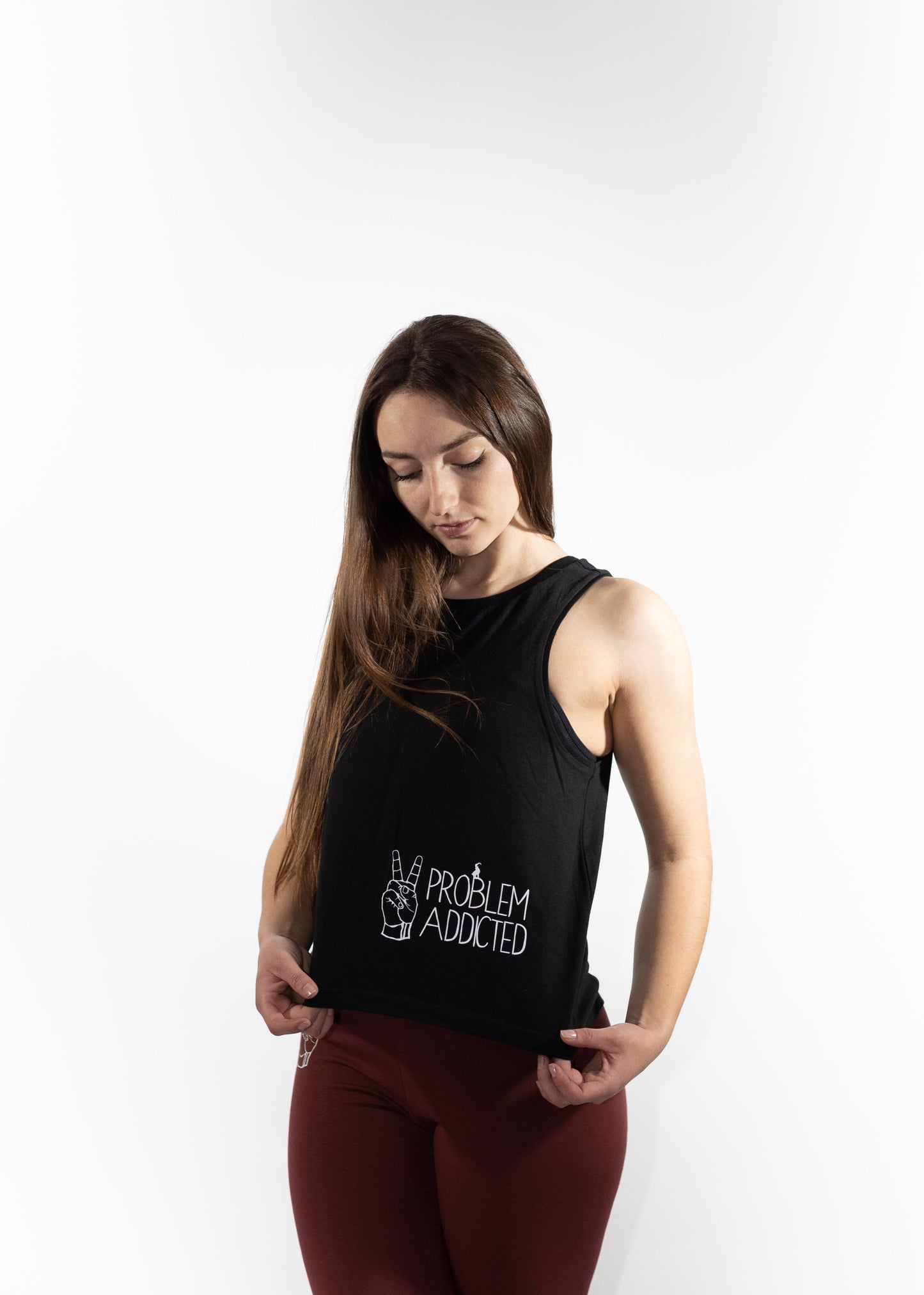 Cropped Tank Top mit Frontprint